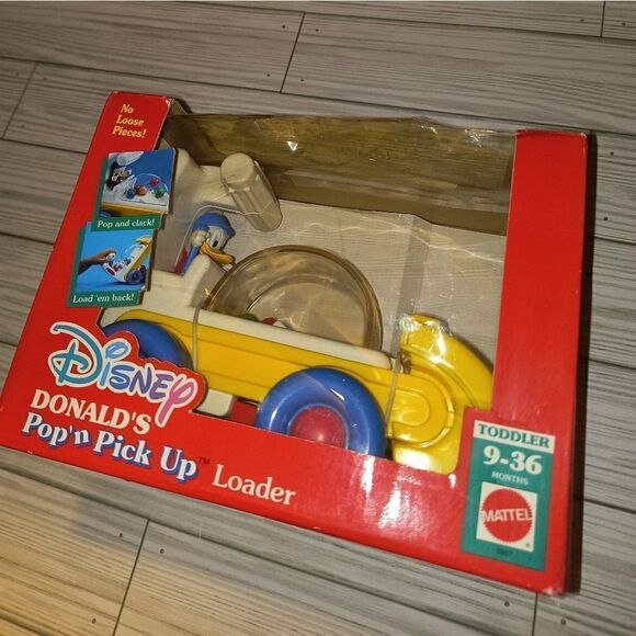 Disney Donald's Pop'n Pick Up Loader Toddler Kid Toy 9-36 Months Mattel 1992 NIB - Picture 8 of 10